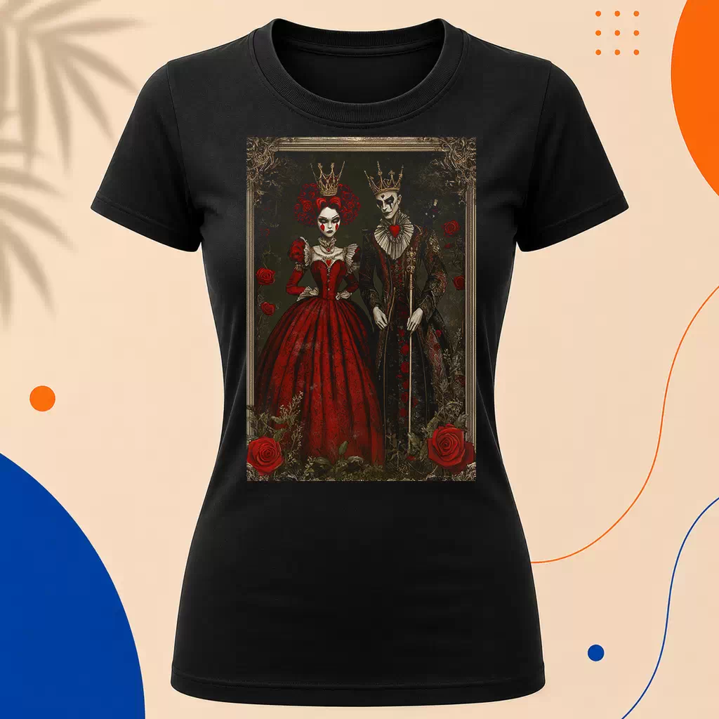 Dámské tričko - Král a královna srdcí – The King & Queen of Hearts
